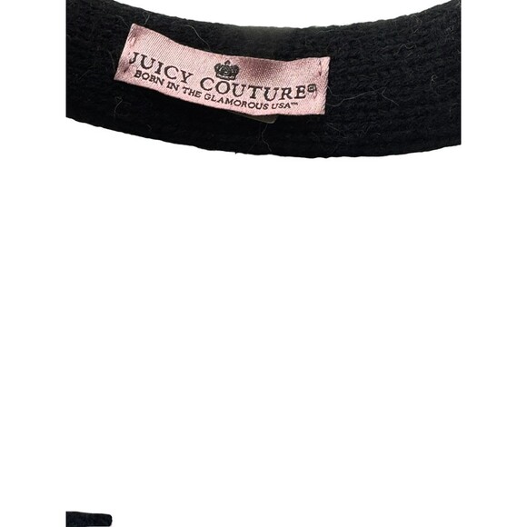 Juicy Couture Vintage Y2K Rabbit Fur Wool Earmuffs Black New With Tags main image 8